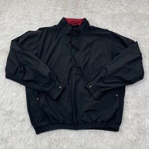 FootJoy DryJoys Jacket Mens Large Black 1/4 Zip Golf Performance Mock Neck Snap